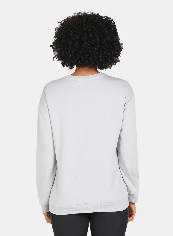 DRIP - Heartbreaker Printed Casual Crew Neck Sweatshirt Grey - Image 1