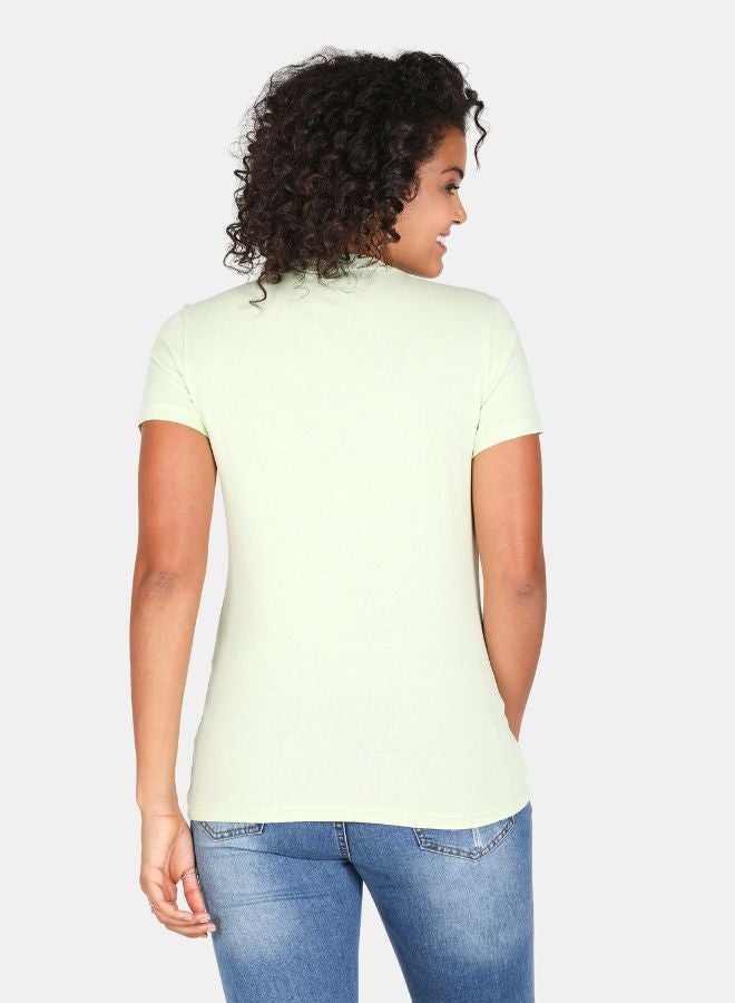 DRIP Printed Round Neck Casual T-Shirt Seafoam Green  - Image 2