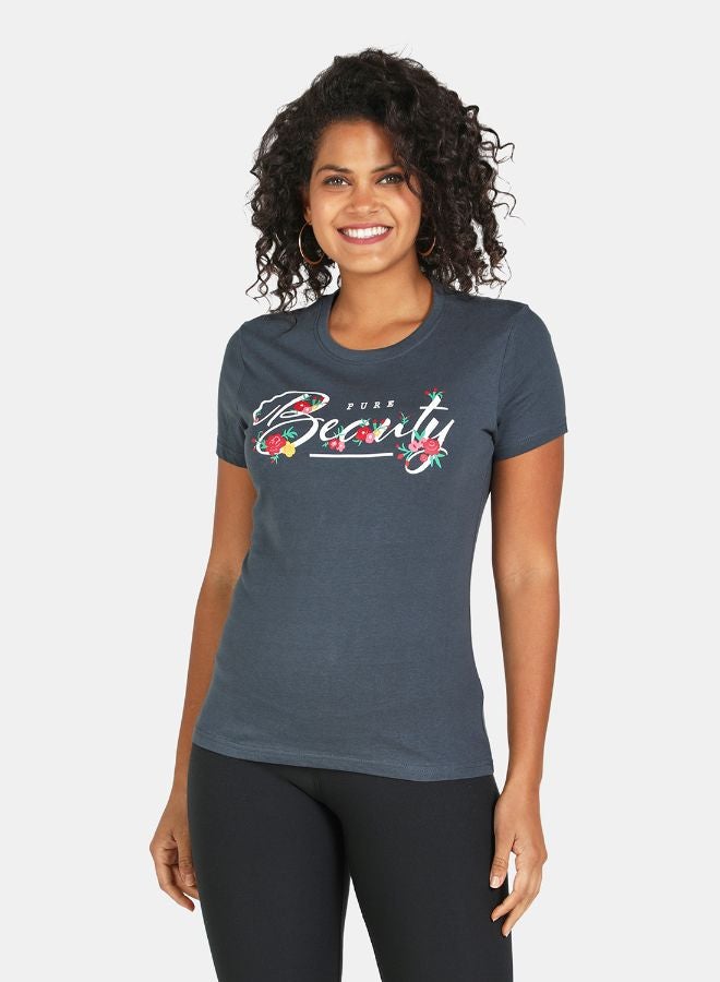 DRIP - Graphic Printed Crew Neck T-Shirt Ombre Blue - Image 1