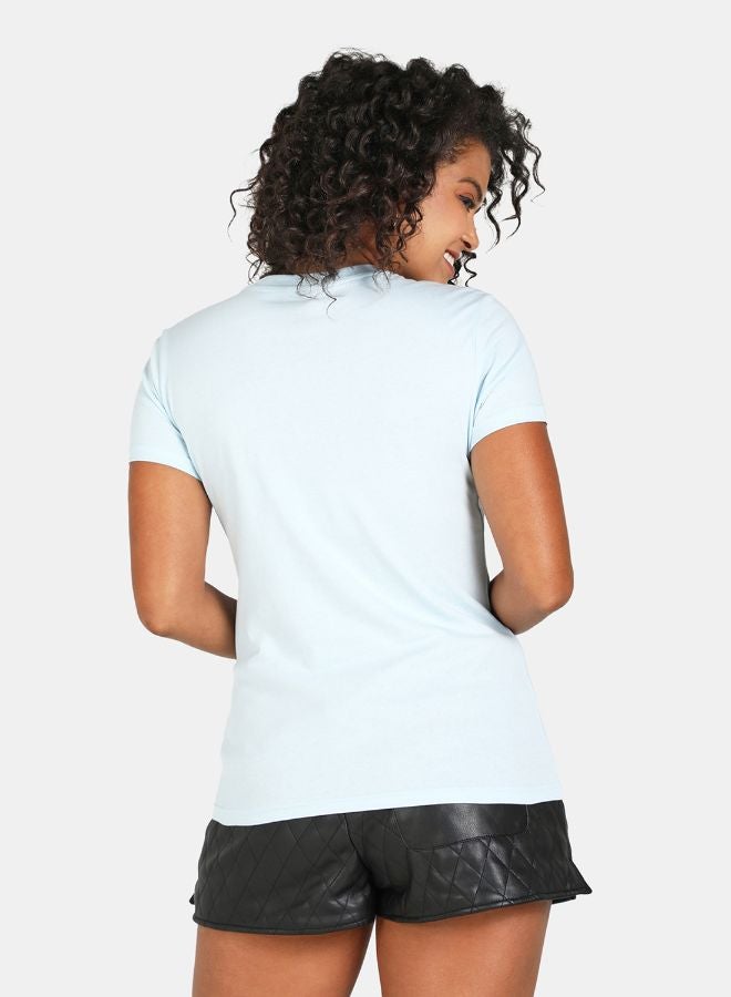 DRIP Printed Round Neck Casual T-Shirt Sky Blue - Image 2