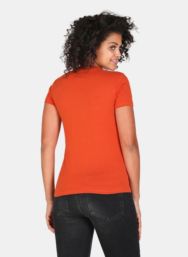 DRIP Printed Round Neck Casual T-Shirt Copper - Image 2