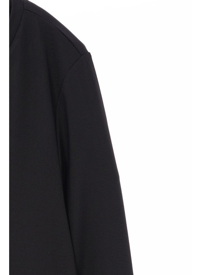 Aila Women's Casual Round Neck Long Sleeve Ruffles Hem Knee Length Dress Black  - Image 5