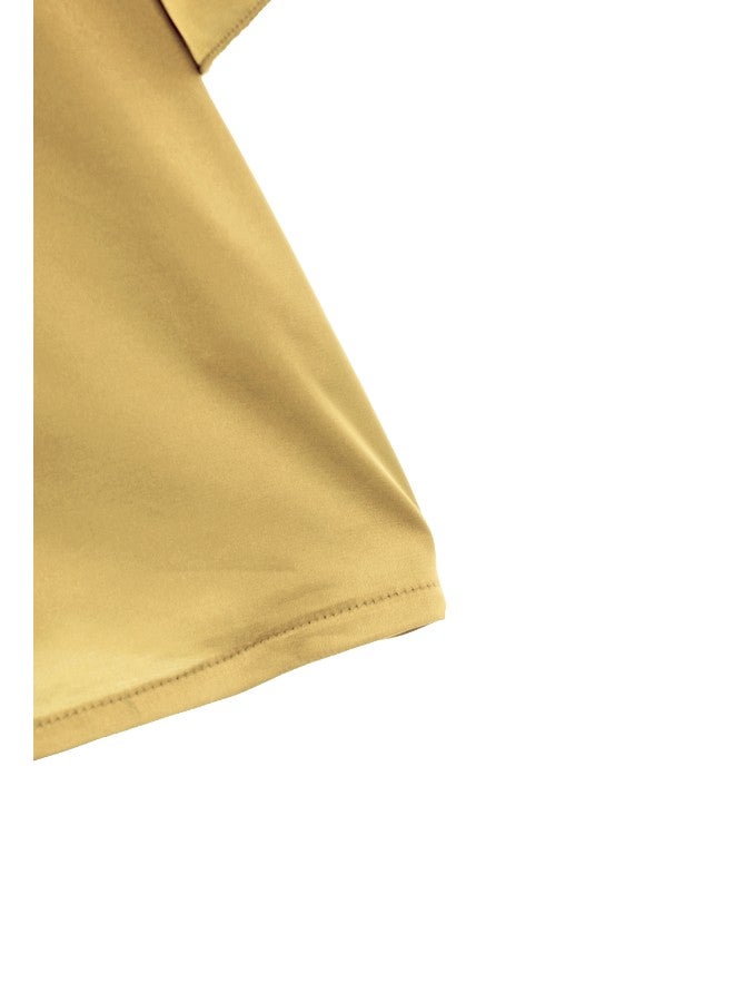 Aila Women's Casual Bell Half Sleeve Polyester Crop Top With V-Neck Electric Aprico  - Image 5