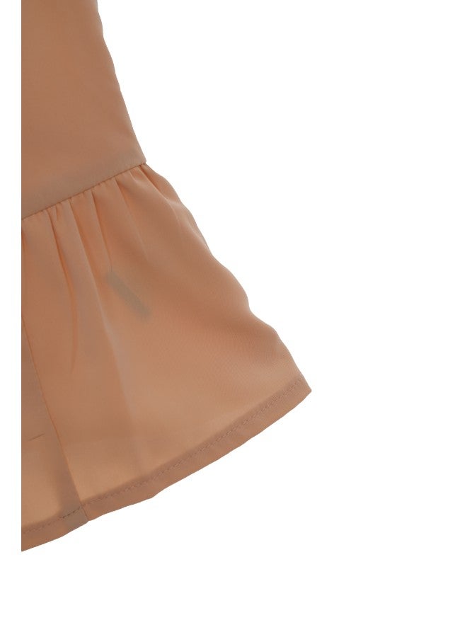Aila - Women's Casual V-Neck Tank Top With Ruffle Hem Aprico - Image 1