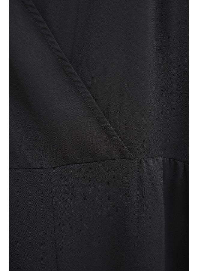 Aila - Women's Sleeveless Tailored Wrap Jumpsuit With Waist Tie And Back Zipper Black - Image 1
