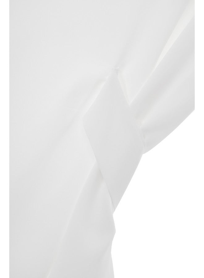 Aila Women's V-Neck Midi Dress White - Image 5