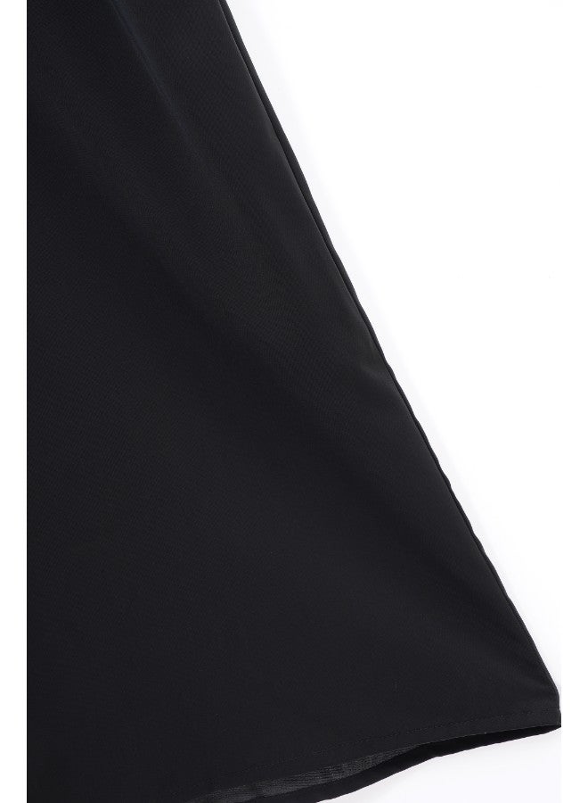 Aila - Sleeveless Slim Fit Midi Length Jumpsuit With V Neck Wide Leg Black - Image 1