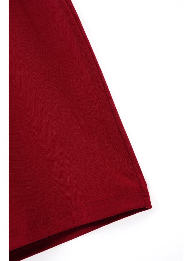 Aila - Women's Polyester Blend Sleeveless Body-con Mini Dress With Round Neck Maroon - Image 1
