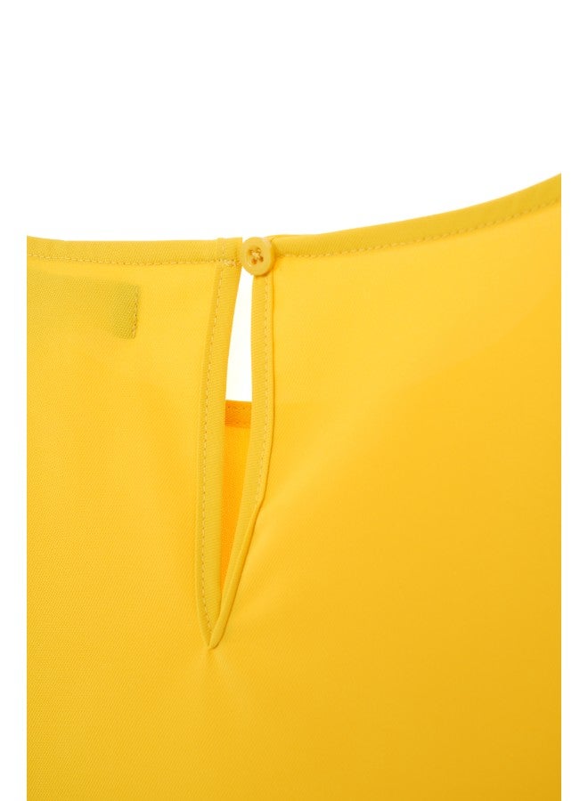 Aila Women's casul sleevess Tops Yellow  - Image 5