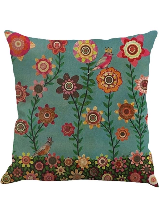 Floral-Design Cushion Cover Multicolour - Image 1