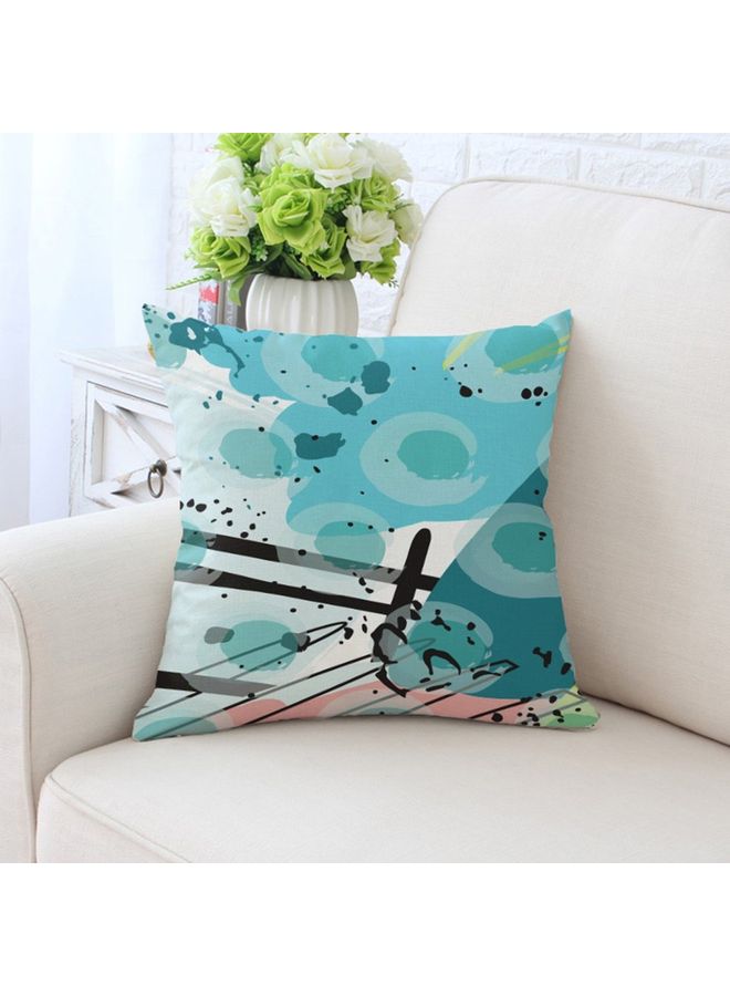 Square Shaped Cushion Cover Blue/White/Black