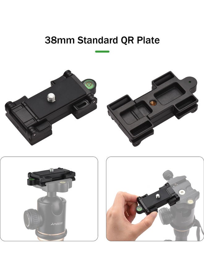 أندوير مجموعة حامل للهاتف مع حامل ثلاثي القوائم بتصميم محمول أسود - Image 3