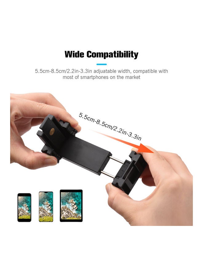 أندوير مجموعة حامل للهاتف مع حامل ثلاثي القوائم بتصميم محمول أسود - Image 4