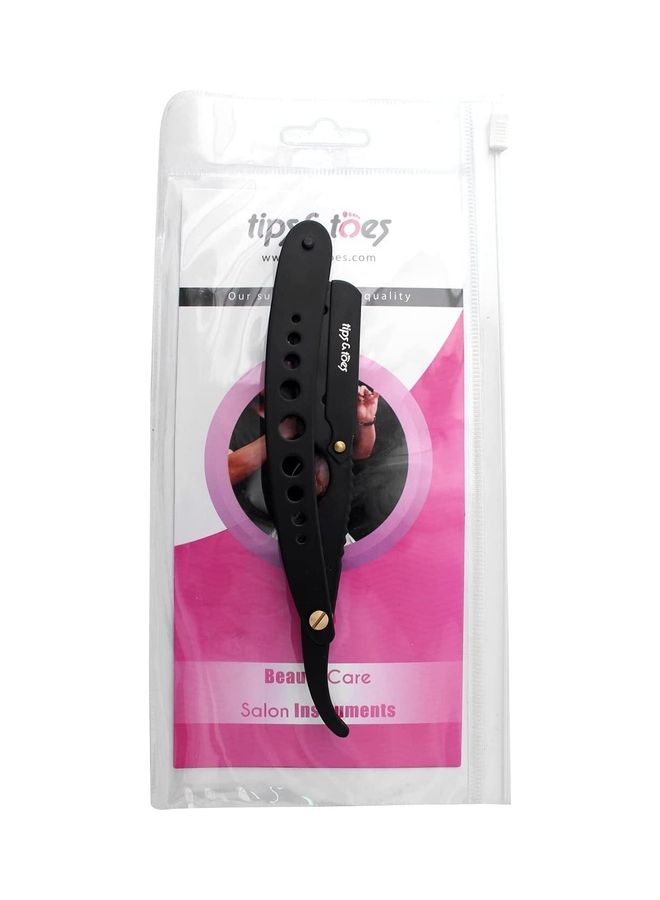 Tips & Toes Professional Straight Razor for Classic Shaving with 100 Blades Black  - Image 5