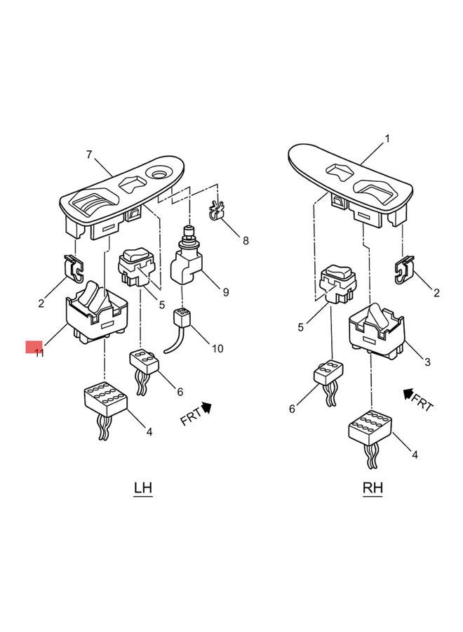 2-Piece Suit GL8 Front Right Glass Lift Switch - Image 5