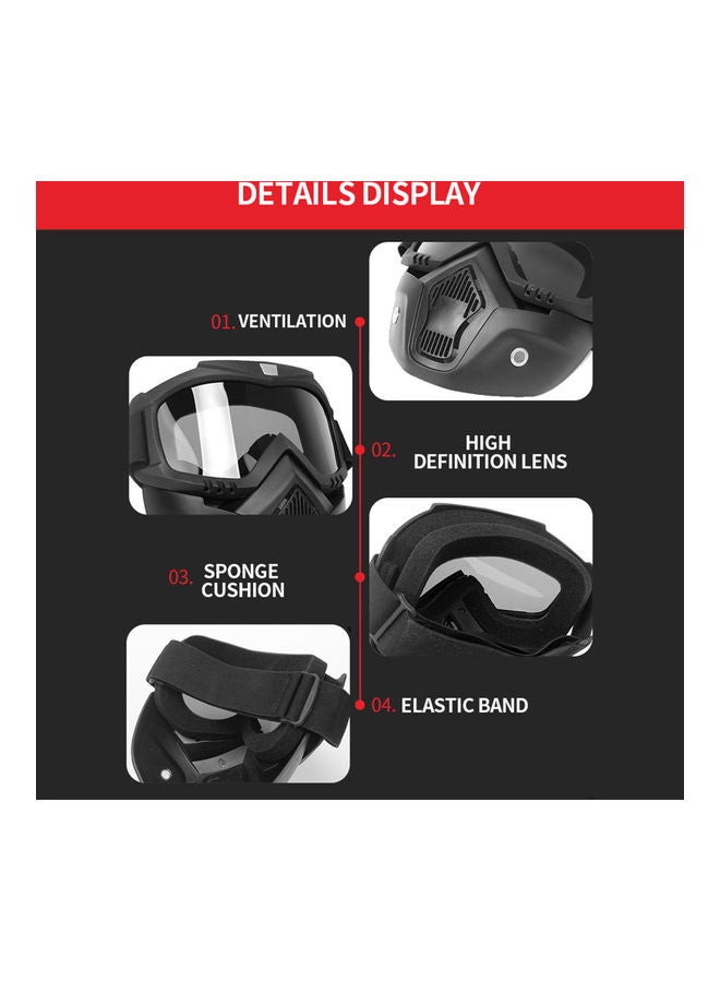 Mortorcycle Face Mask High-definition Goggles with Mouth Filter