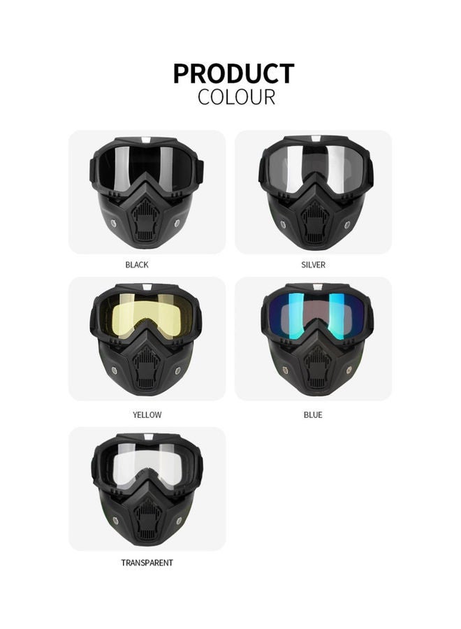 Mortorcycle Face Mask High-definition Goggles with Mouth Filter