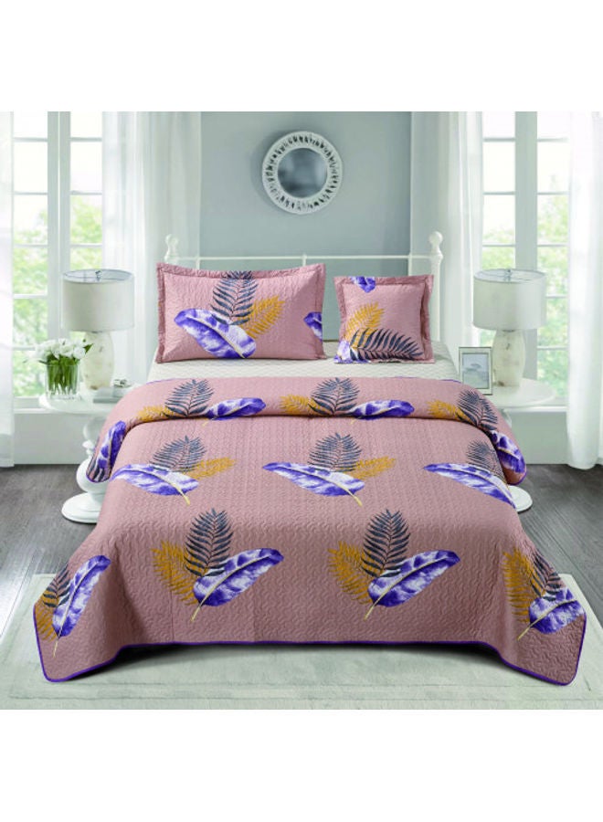 RISHAHOME 4-Piece Summer Quilt Set – Microfiber Multicolour 160 X 210cm 