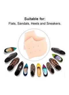 Scarlett Anti Crack Silicon Gel Heel And Foot Protector Moisturizing Socks For Foot Care Beige  - Image 2