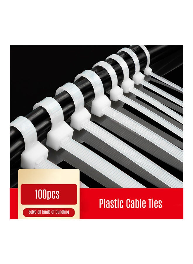 Generic 100-Piece Self-Locking Nylon Ties Cable White  - Image 3