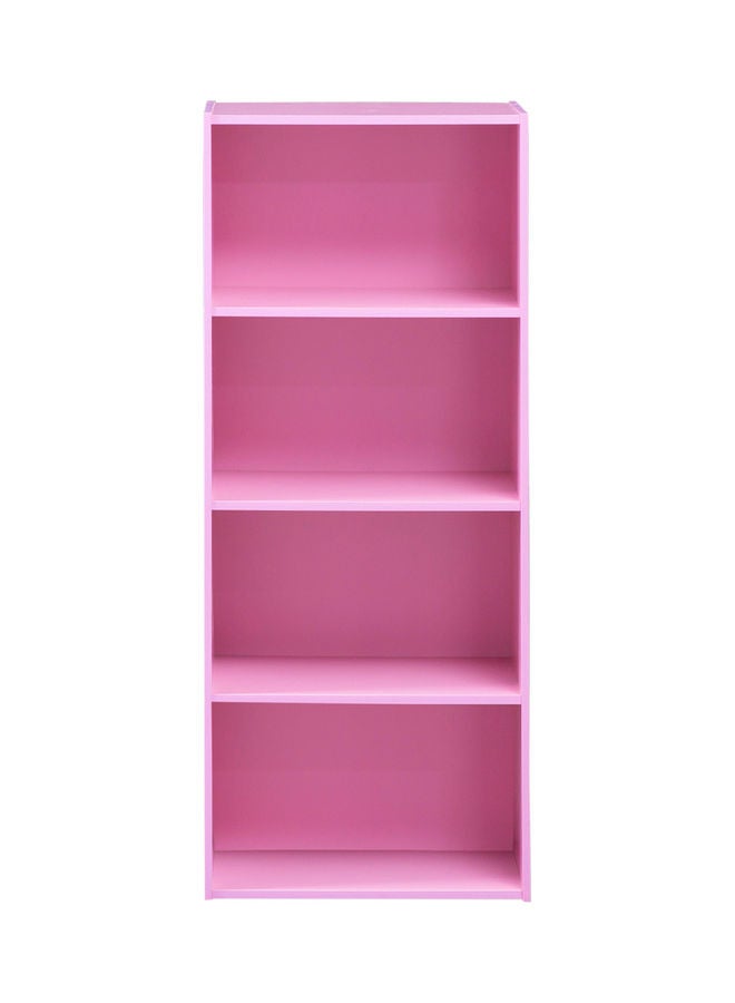دبيلو تي- إيزي كير رف خشبي لعرض وتخزين الكتب مكون من 4 طبقات وردي - Image 1