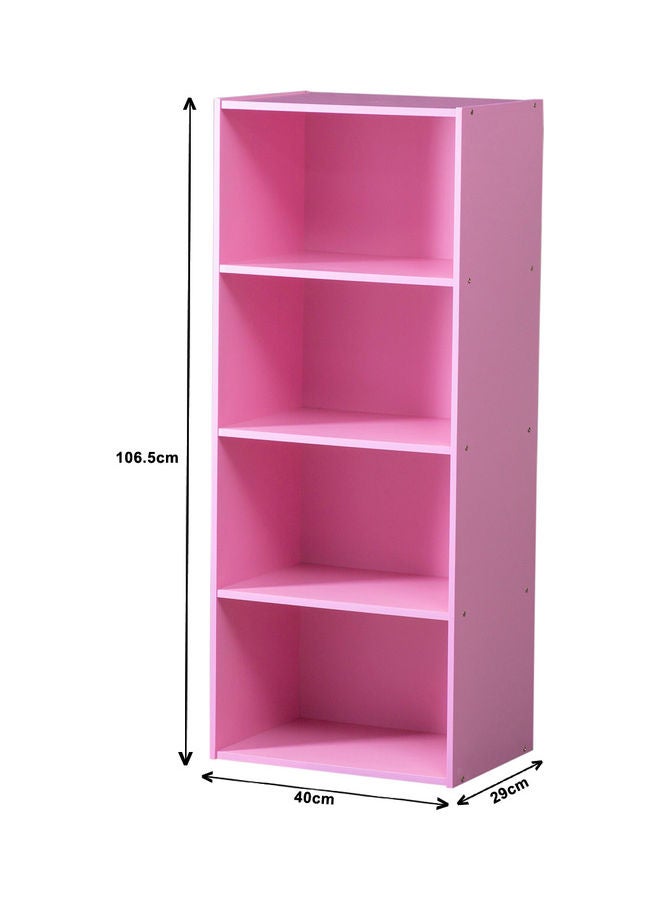 دبيلو تي- إيزي كير رف خشبي لعرض وتخزين الكتب مكون من 4 طبقات وردي - Image 2