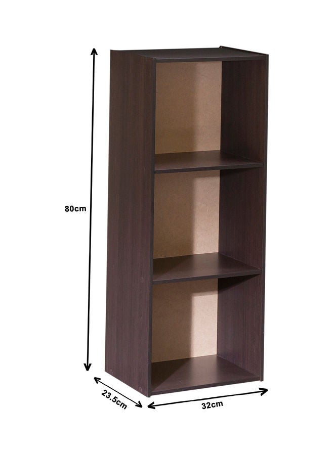 WT-EASYCARE - 3- Tier Open Storage Shelf | Bookcase – Wenge Brown - Image 1