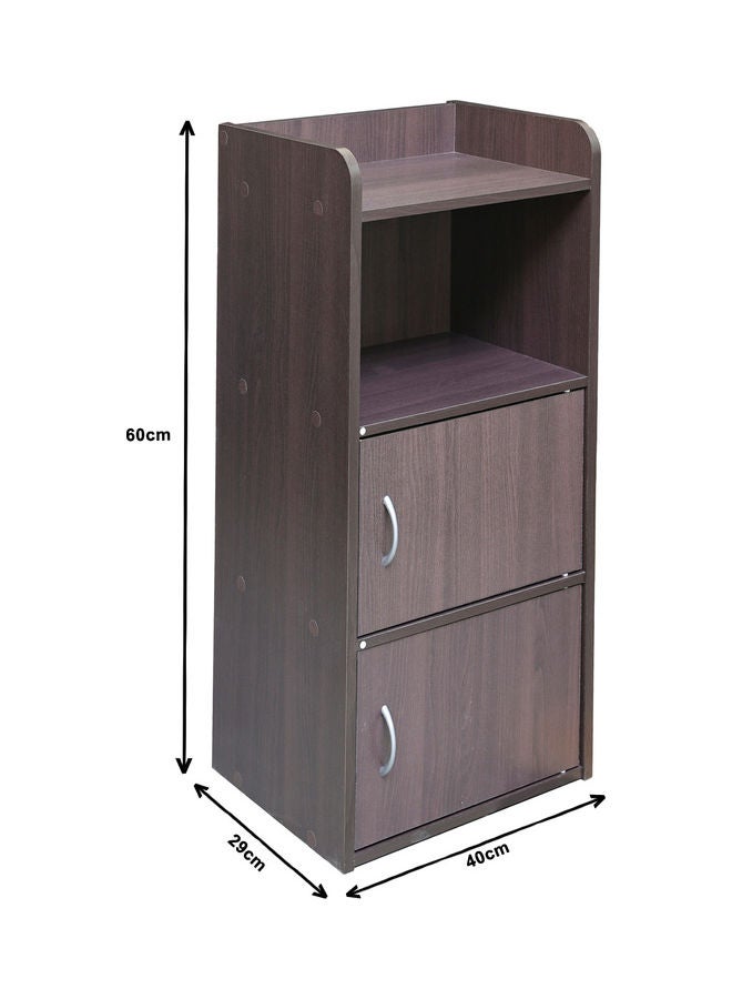 4-Tier Storage Rack with Doors Beech/Chocolate