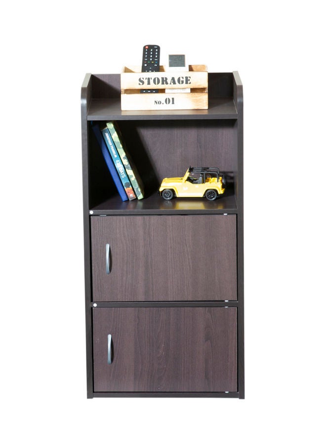 4-Tier Storage Rack with Doors Beech/Chocolate