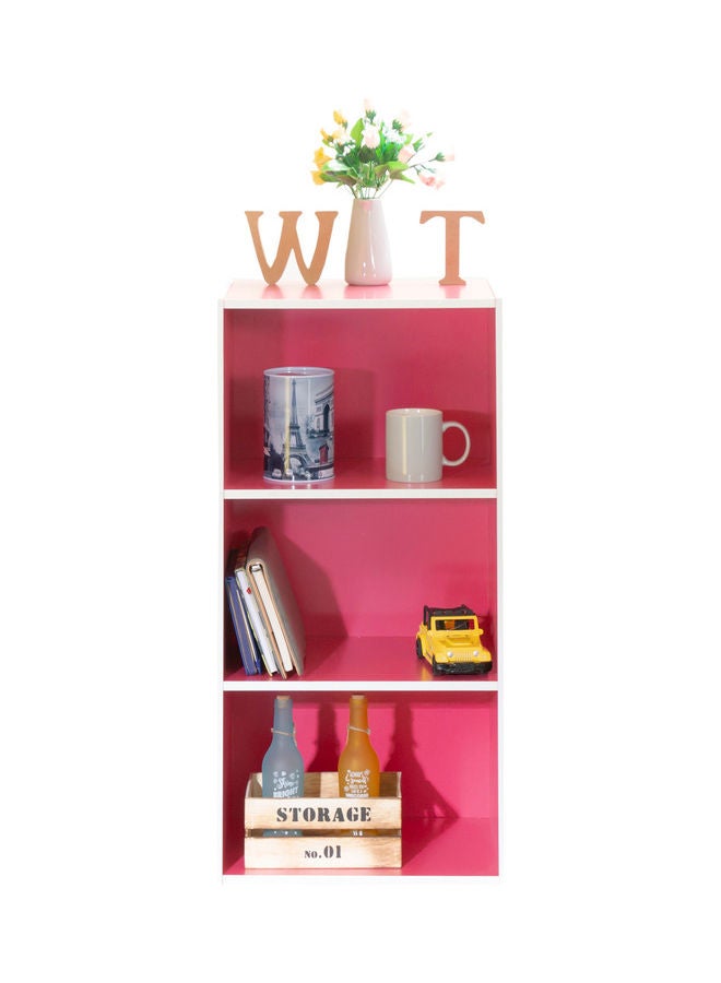 WT-EASYCARE - 3-Tier Open Book Storage Shelf For Office and Home Pink - Image 1