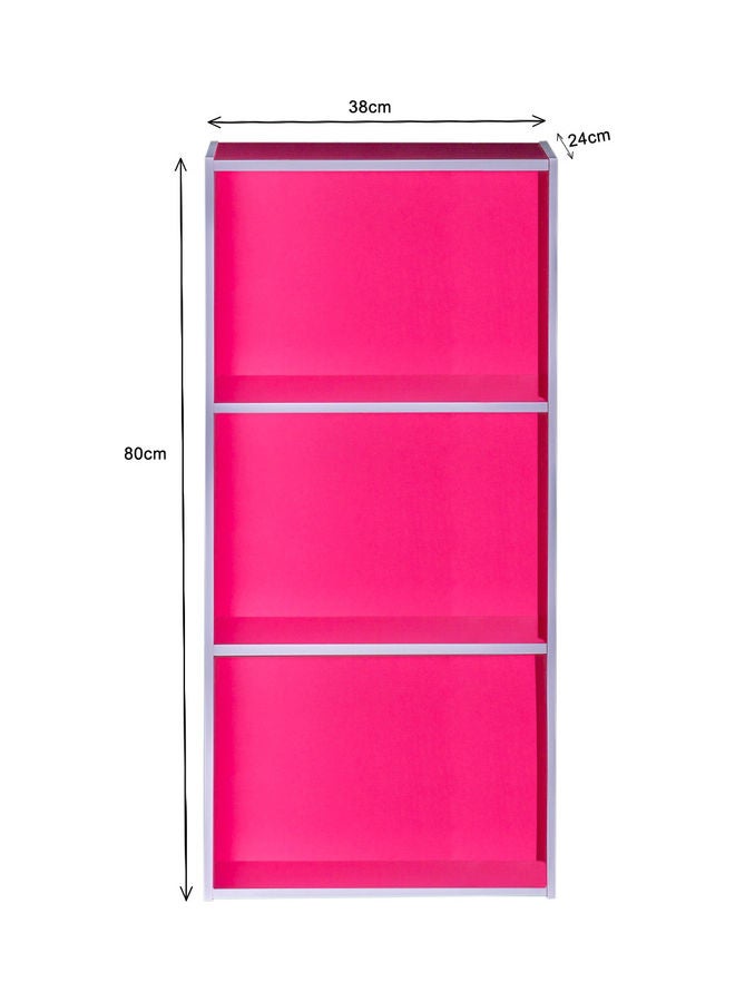 WT-EASYCARE - 3-Tier Open Book Storage Shelf For Office and Home Pink - Image 1
