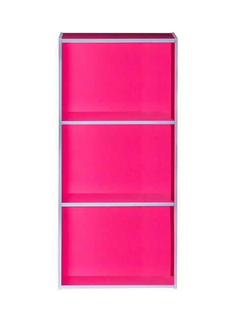 3-Tier Open Book Storage Shelf For Office and Home Pink