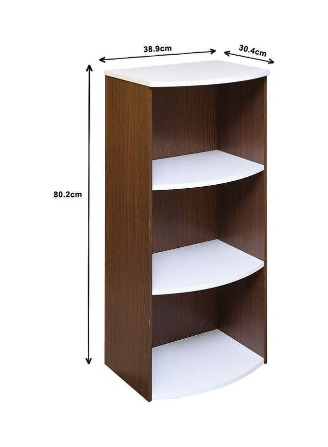 WT-EASYCARE - 3-Tier Open Storage Book Shelf Oak Tatsuta/White Shelf Brown/White - Image 1