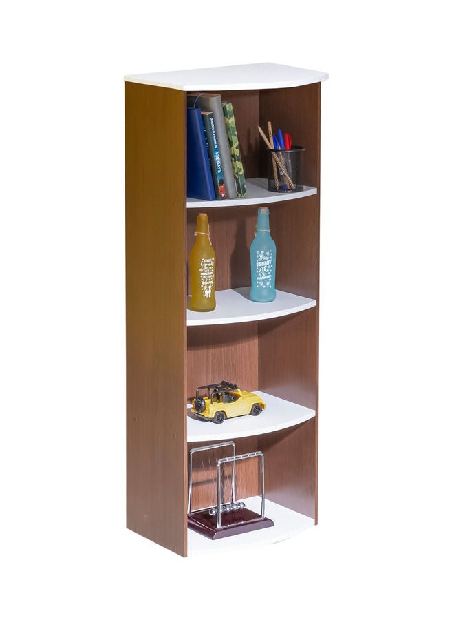 دبيلو تي- إيزي كير رف عرض وتخزين كتب مفتوح من 4 طبقات من خشب البلوط تاتسوتا/رف أبيض - Image 3