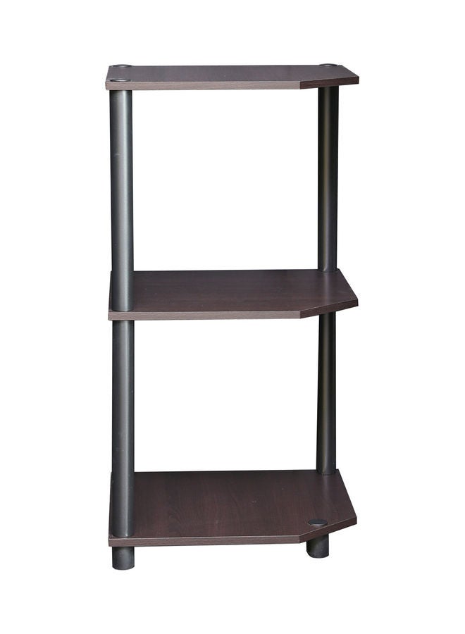 دبيلو تي- إيزي كير وحدة رف عرض زاوية متعدد الأغراض من 3 طبقات من خشب الزان أسود/ بني - Image 3