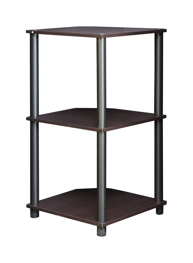 دبيلو تي- إيزي كير وحدة رف عرض زاوية متعدد الأغراض من 3 طبقات من خشب الزان أسود/ بني - Image 1