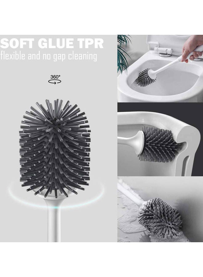 Long Handle Toilet Brush with Base and Wall Paste Black  - Image 3