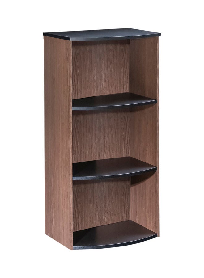 WT-EASYCARE 3-Tier Open Book Storage Shelf Oak Tatsuta/Black Shelf Brown - Image 2