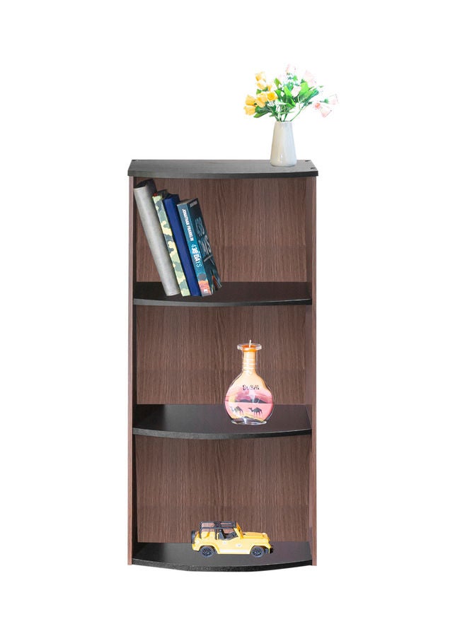 WT-EASYCARE 3-Tier Open Book Storage Shelf Oak Tatsuta/Black Shelf Brown - Image 3