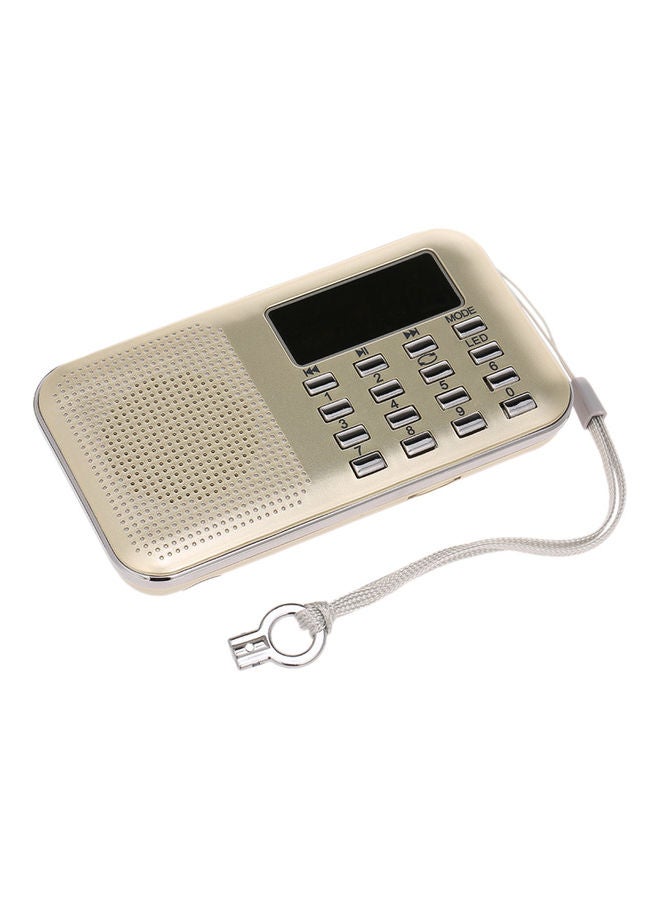 Mini FM Radio Speaker with Antenna LU-H86-42 Gold - Image 4