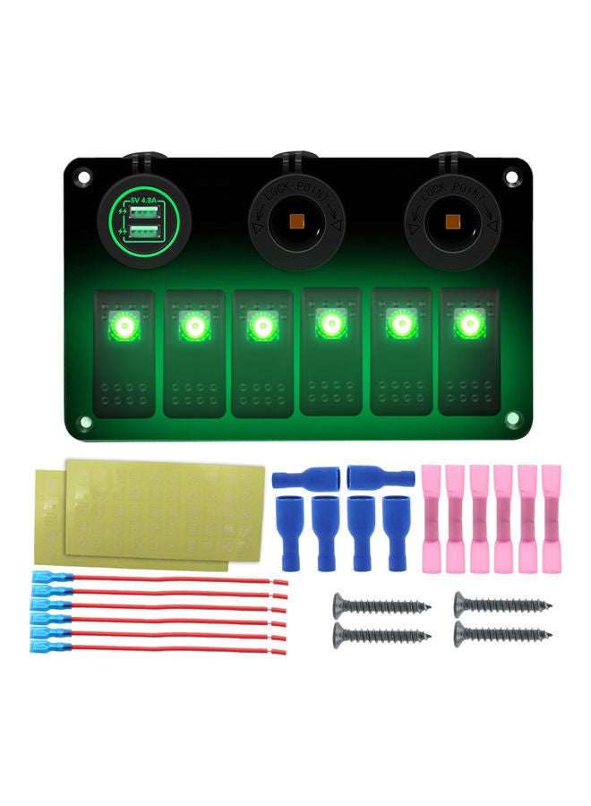 6-Gang Toggle Rocker Switch Panel - Image 1