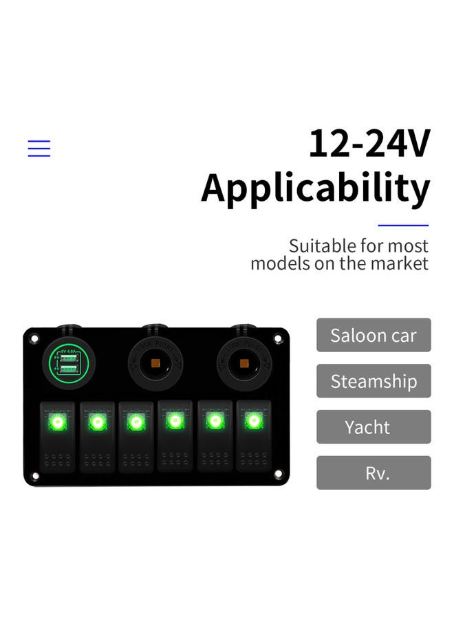 6-Gang Toggle Rocker Switch Panel - Image 4