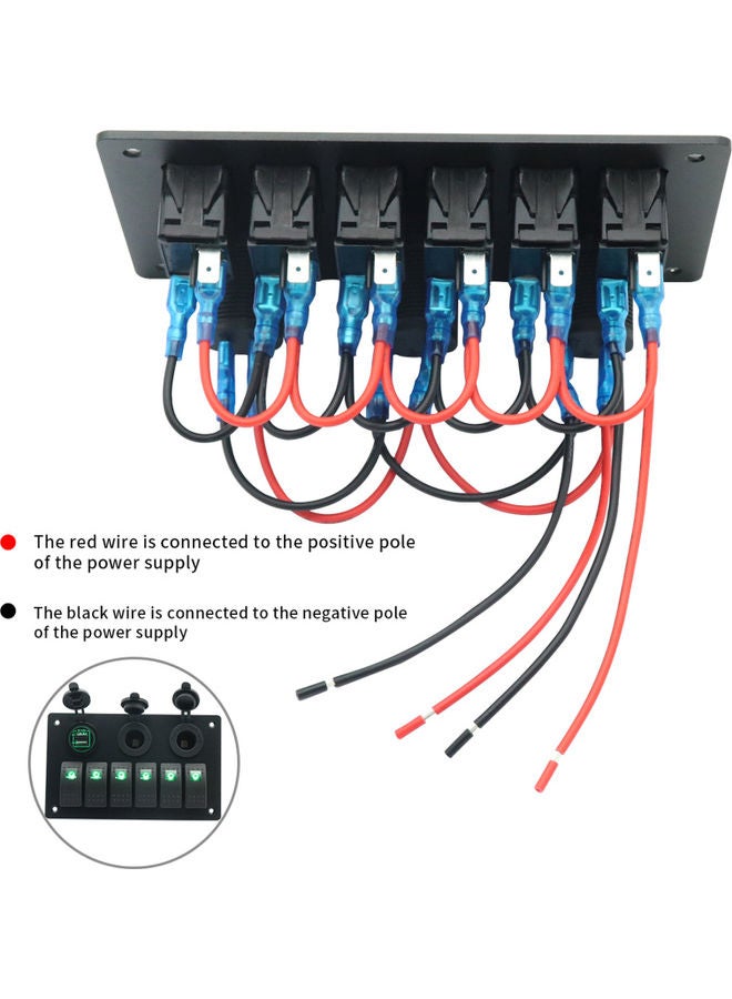 6-Gang Toggle Rocker Switch Panel - Image 5