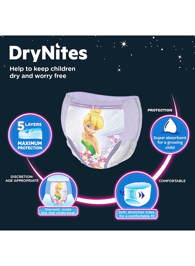 Huggies - Dry Nites Pyjama Pants, 16 - 23 Kg, 3 - 5 Years, 64 Count (16 x 4) - Girls, Jumbo Pack, Maximum 5 Layer Protection, Disney Fairies - Image 1