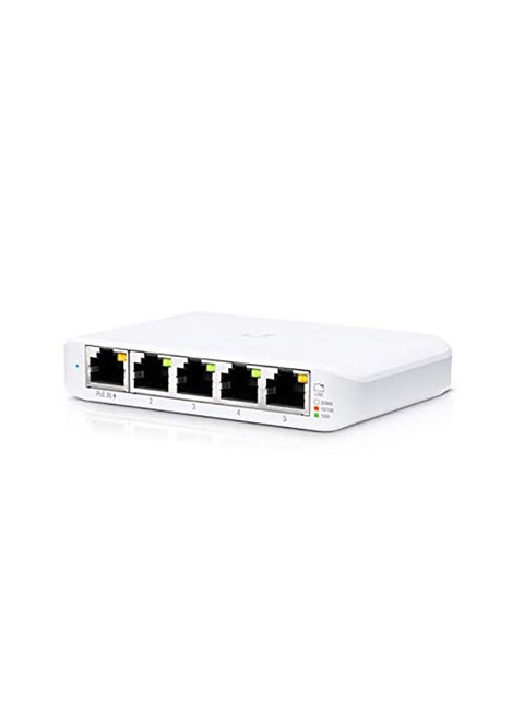UniFi USW-Flex-Mini Managed 5-Port Gigabit Switch with USB-C Power Adapter White