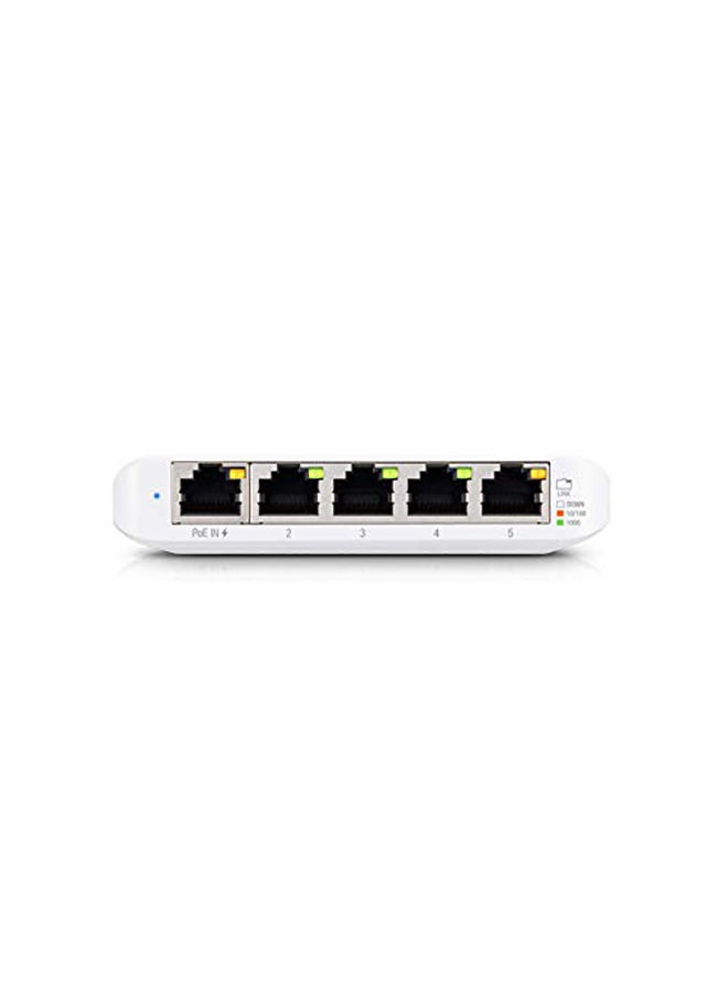 UniFi USW-Flex-Mini Managed 5-Port Gigabit Switch with USB-C Power Adapter White