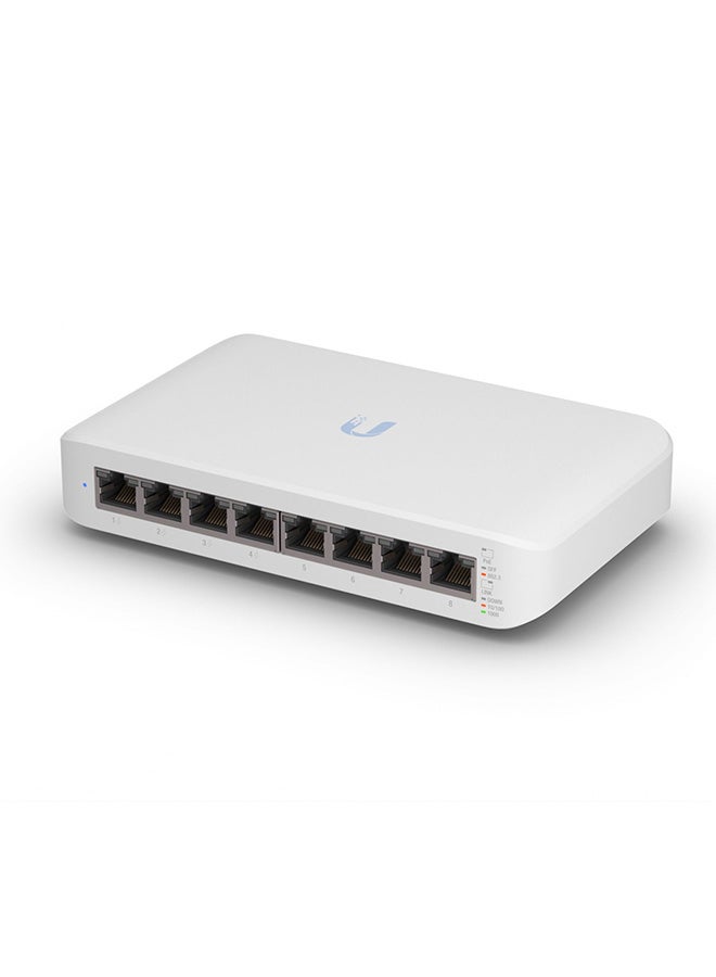 UBIQUITI - USW-Lite-8-POE Layer 2, PoE Switch with (8) GbE RJ45 Ports, including (4) 802.3at PoE+ ports White - Image 1