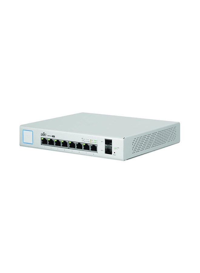 UBIQUITI US8-150W Layer 2, PoE Switch with (8) GbE, 802.3at PoE+ and 24V Passive PoE RJ45 Ports and (2) 1G SFP Ports Silver  - Image 2