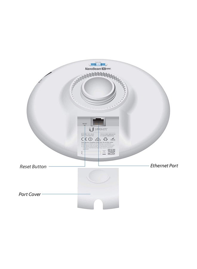 Networks NBE-5AC-GEN2 NanoBeam ac Gen2 airMAX ac CPE with Dedicated Management Radio, 450+ Mb/s Throughput, 2 x 10/100/1000 ETH Ports, Wi-Fi Radio for Mgt, NBE-5AC-GEN2 White - v1628664383/N49973886A_4