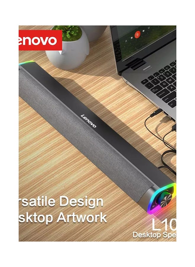 Lenovo - Lecoo DS101 Wired Desktop Speakers Cool Lighting surround 4D Shocking Sound Surround Sound Stunning Sound Quality for Laptop Desktop TV Mobile Phone Black - Image 1